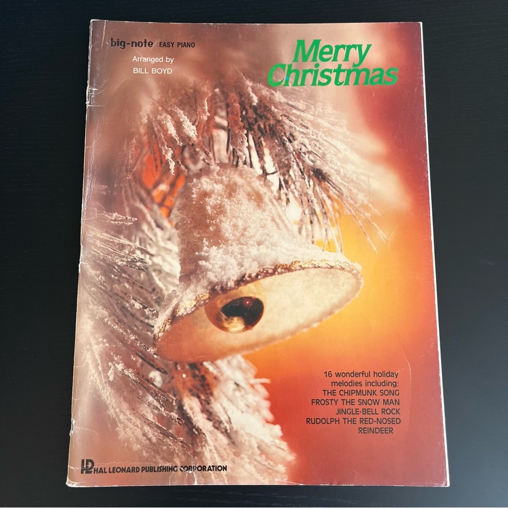 Big Note Easy Piano Merry Christmas Book Bill Boyd Hal Leonard 1987 Sheet Music